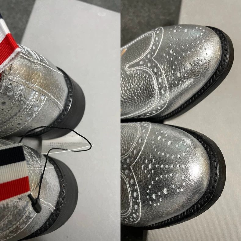 Thom Browne Thom Browne Classic silver carved leather shoes Size US 5 / EU 37 - 7 Thumbnail