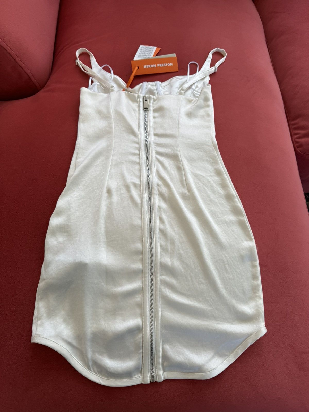 Heron Preston New Heron Preston cream stretch satin dress, size XS Size XS / US 0-2 / IT 36-38 - 7 Thumbnail