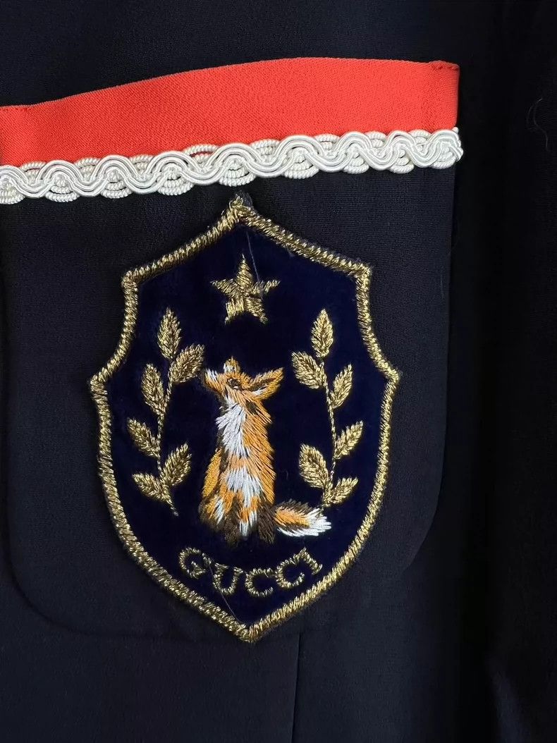 Gucci Gucci Size 38 Embroidered LOGO suit jacket 2501-Nextarrow Size US XXS / EU 40 - 3 Thumbnail