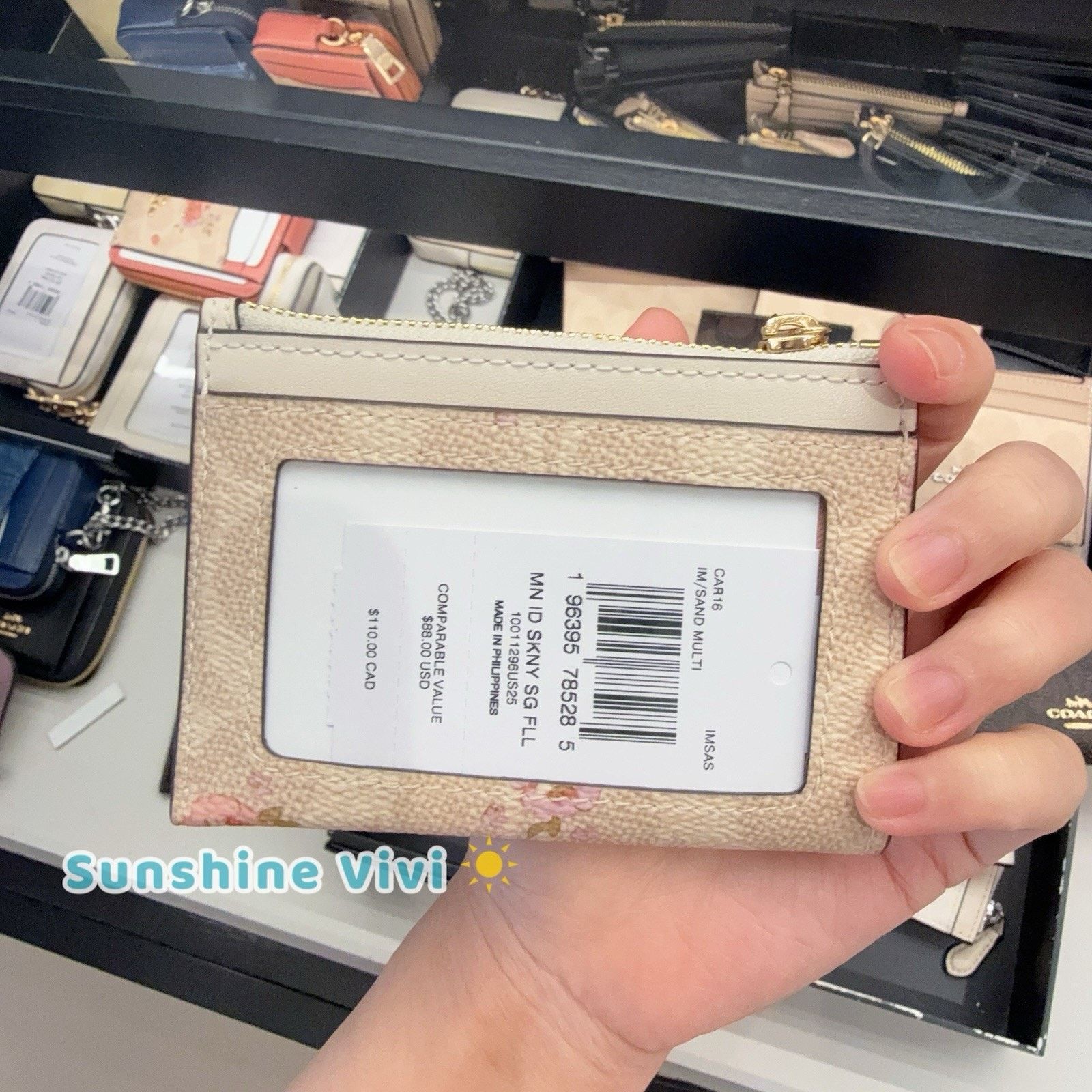 Coach NWT Coach CAR16 Mini Skinny ID Case Signature Canvas Floral Size ONE SIZE - 4 Thumbnail