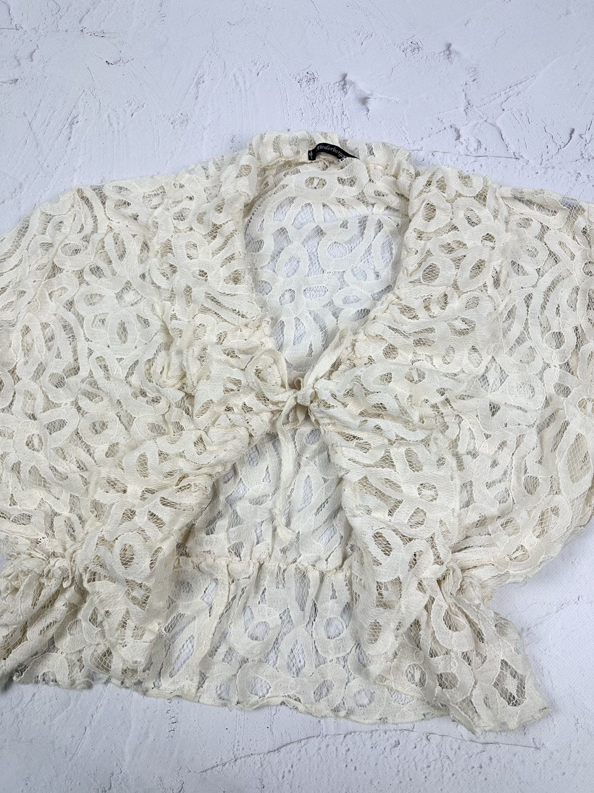 Japanese Brand × Vintage Vintage Mesh Relaxed Crop Blouse Size L / US 10 / IT 46 - 4 Thumbnail