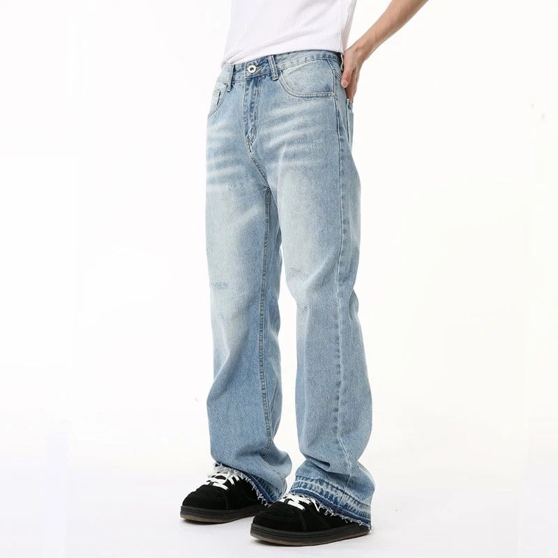 Jean × Vintage Washing Straight Zipper Jeans Size US 31 - 3 Thumbnail