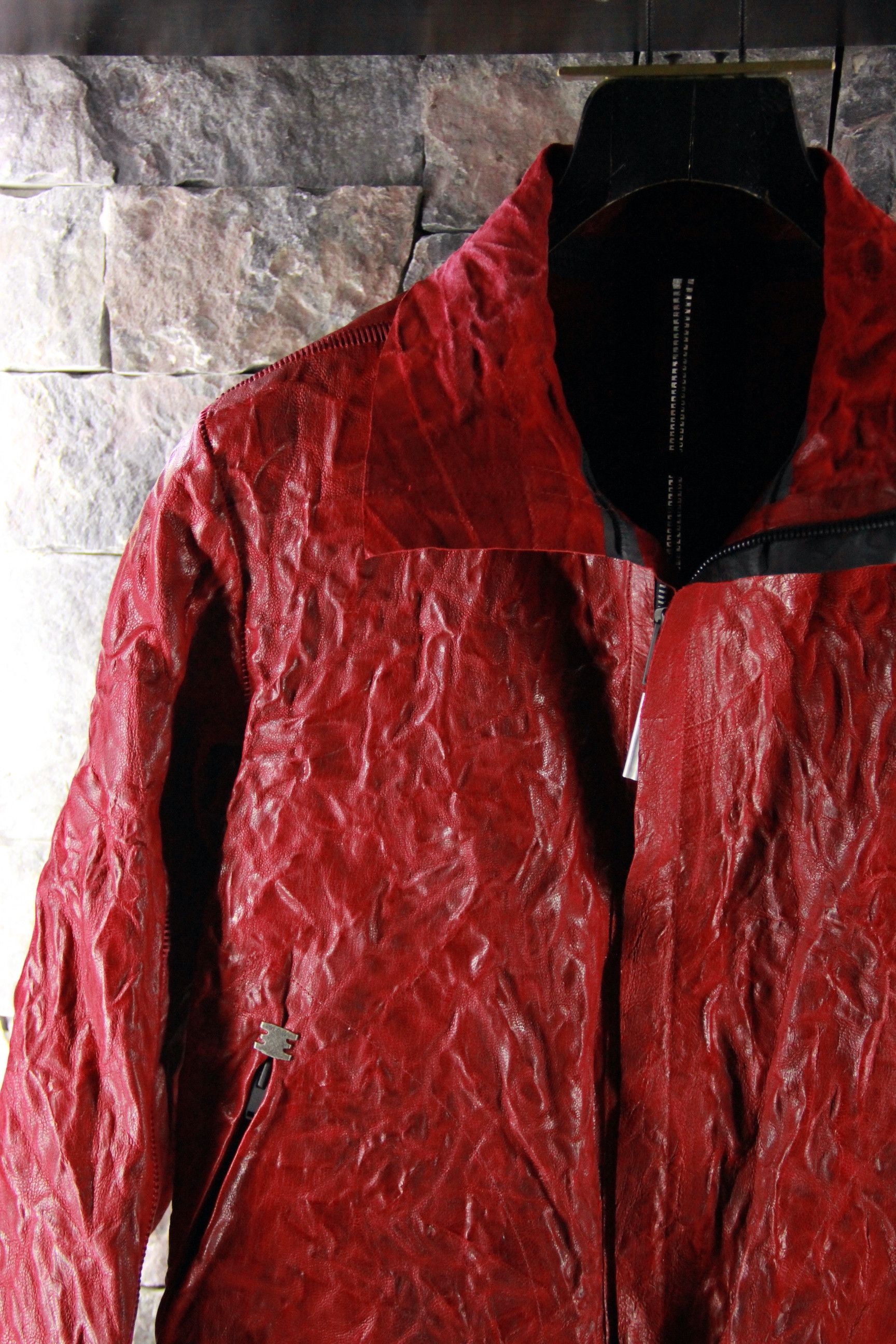 Isaac Sellam Experience Rick Owens Burgundy Half-Spine Leather Jacket Size US XL / EU 56 / 4 - 3 Thumbnail