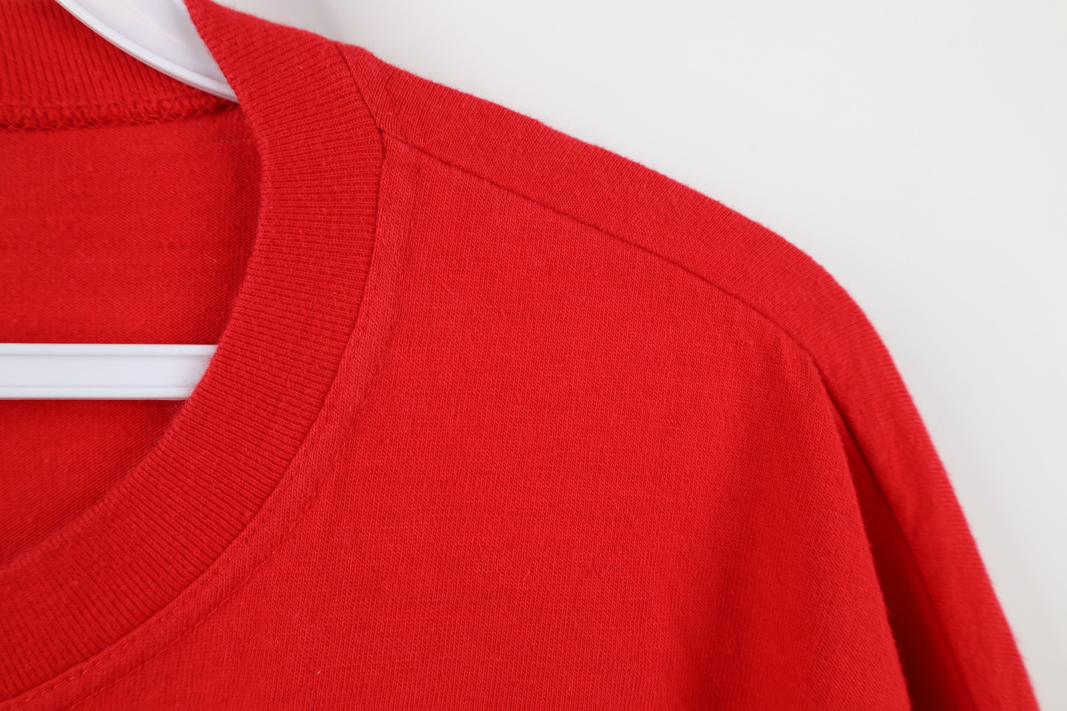 Vintage Vintage 90s Streetwear Heavy Cotton Pocket T-Shirt Red USA Size US XL / EU 56 / 4 - 5 Thumbnail