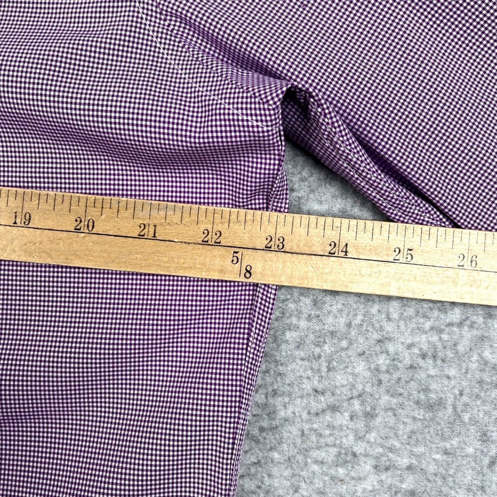 Vintage State & Liberty Shirt 2XL Purple Plaid Gingham Stretch Long Sleeve Performance Size US XXL / EU 58 / 5 - 5 Thumbnail
