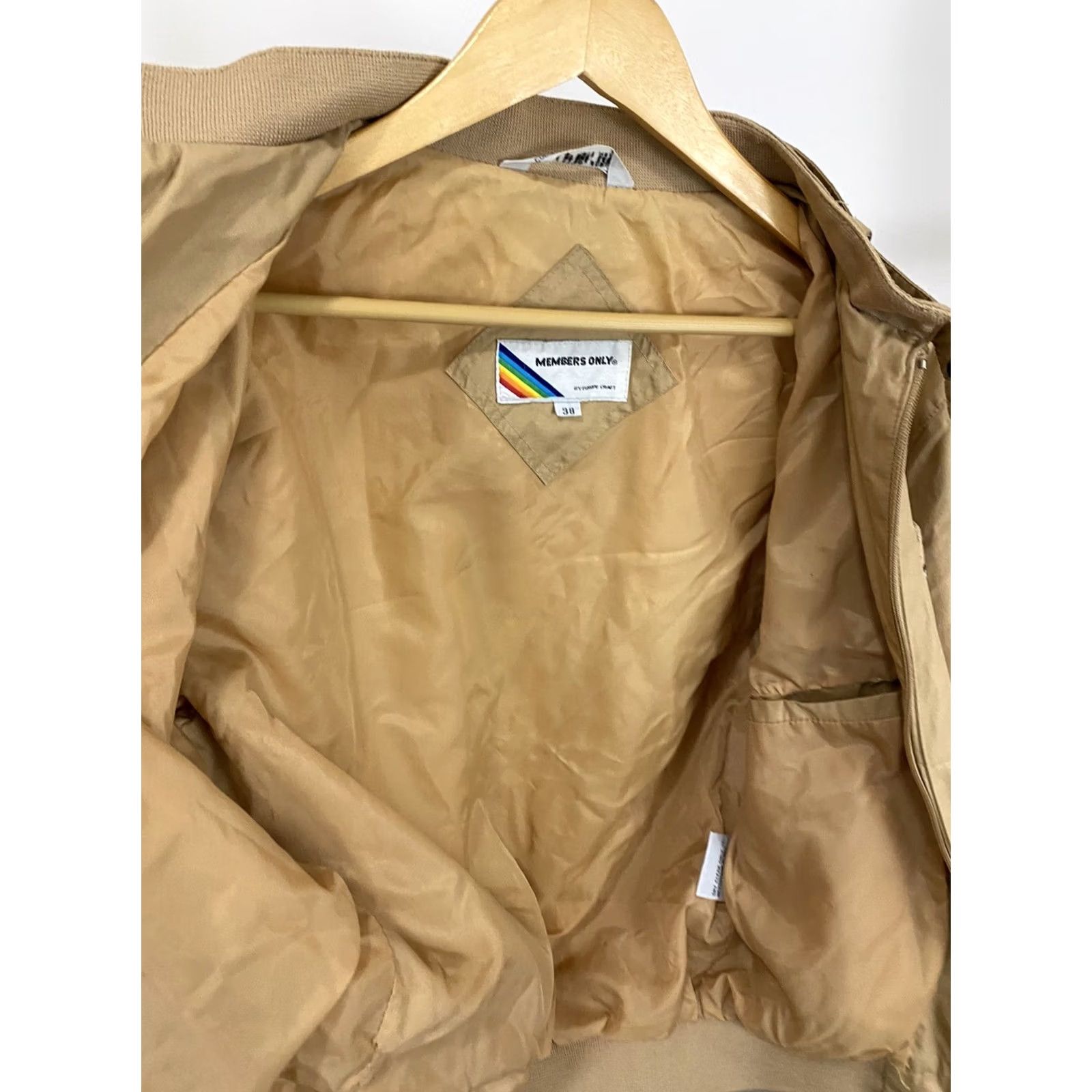 Members Only VTG 80s Members Only Cafe Racer Tan Windbreaker Jacket Size 38 Mens Windbreaker Tan 80s Cafe Racer Members Only JacketSize38 Size US XXS / EU 40 - 5 Thumbnail