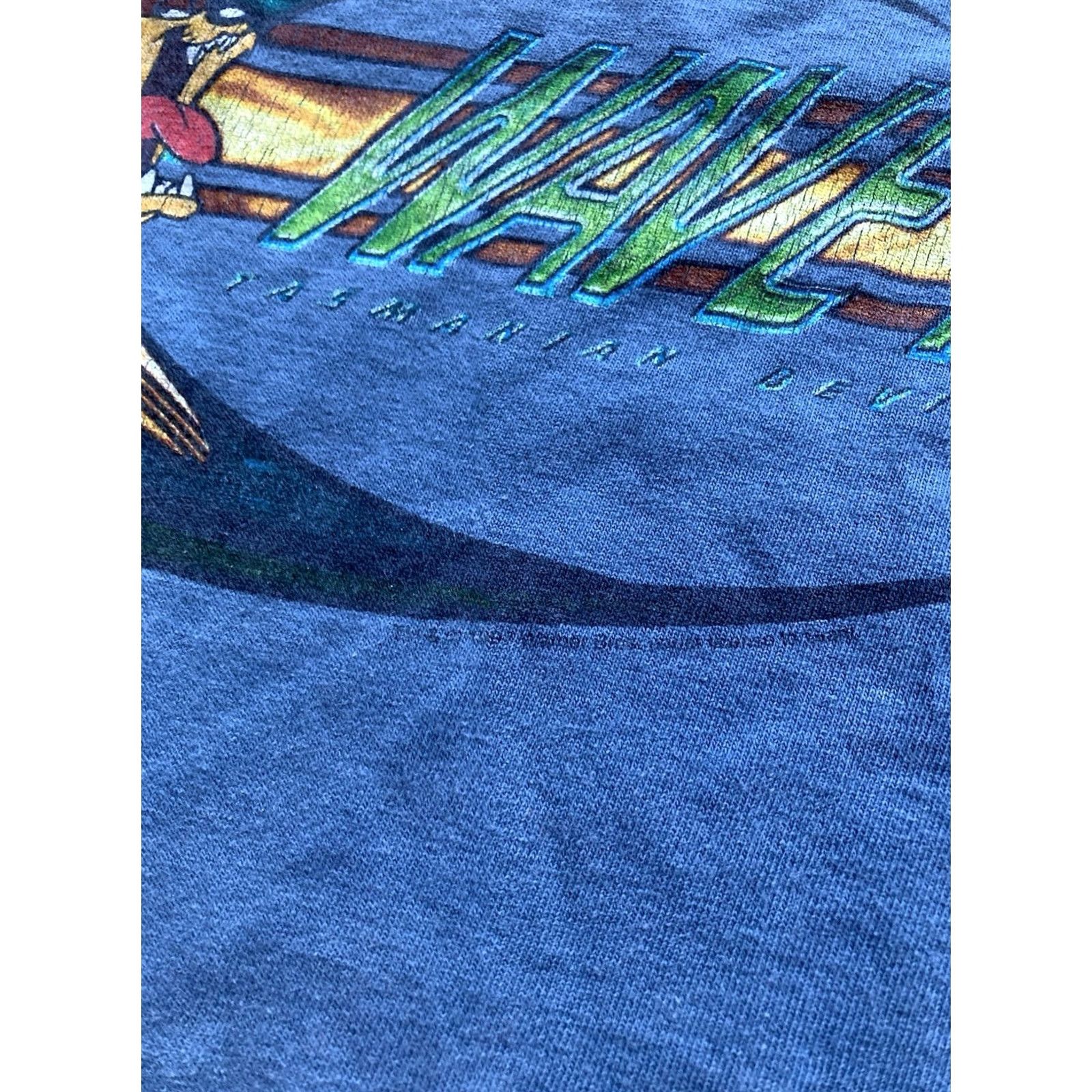 Vintage VINTAGE Looney Tunes TAZ Shirt Mens XL Blue Surf Wave Shore Break 90s Cartoon Taz Size US XL / EU 56 / 4 - 3 Thumbnail