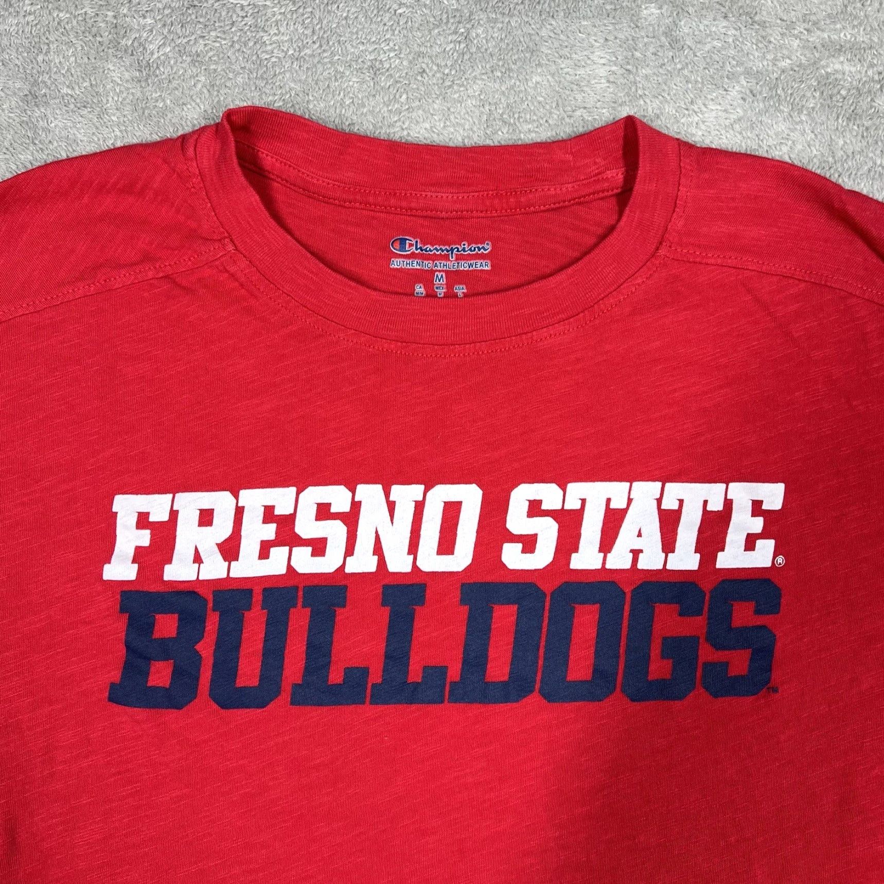 Champion Champion Fresno State Bulldogs Mens Medium T-Shirt Red Short Sleeve Shirt Size US M / EU 48-50 / 2 - 2 Thumbnail