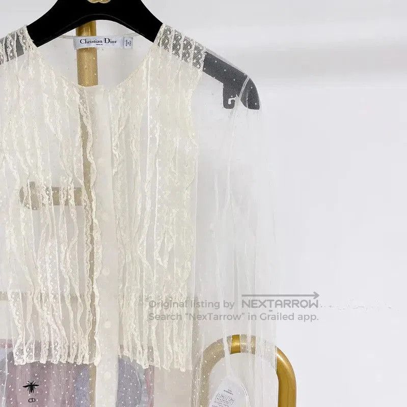 Dior Dior Summer White Long Sleeve Shirt . Size S / US 4 / IT 40 - 2 Thumbnail