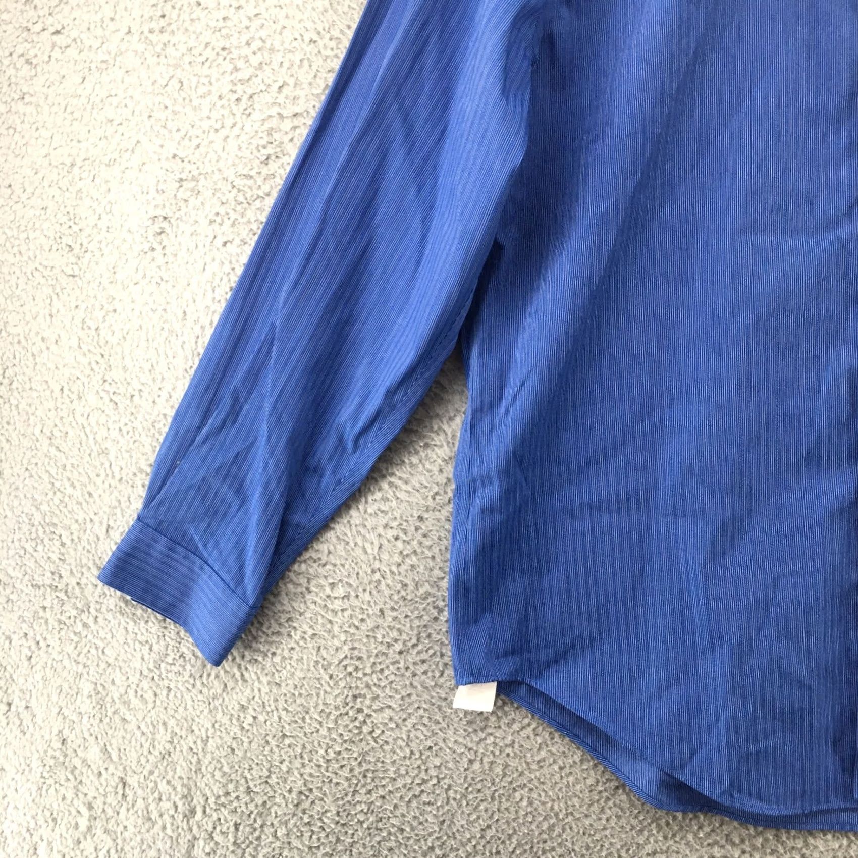 Kenneth Cole Kenneth Cole Reaction Dress Shirt Mens XL Blue Pin Striped Button Up Long Sleeve Size 46R - 3 Thumbnail