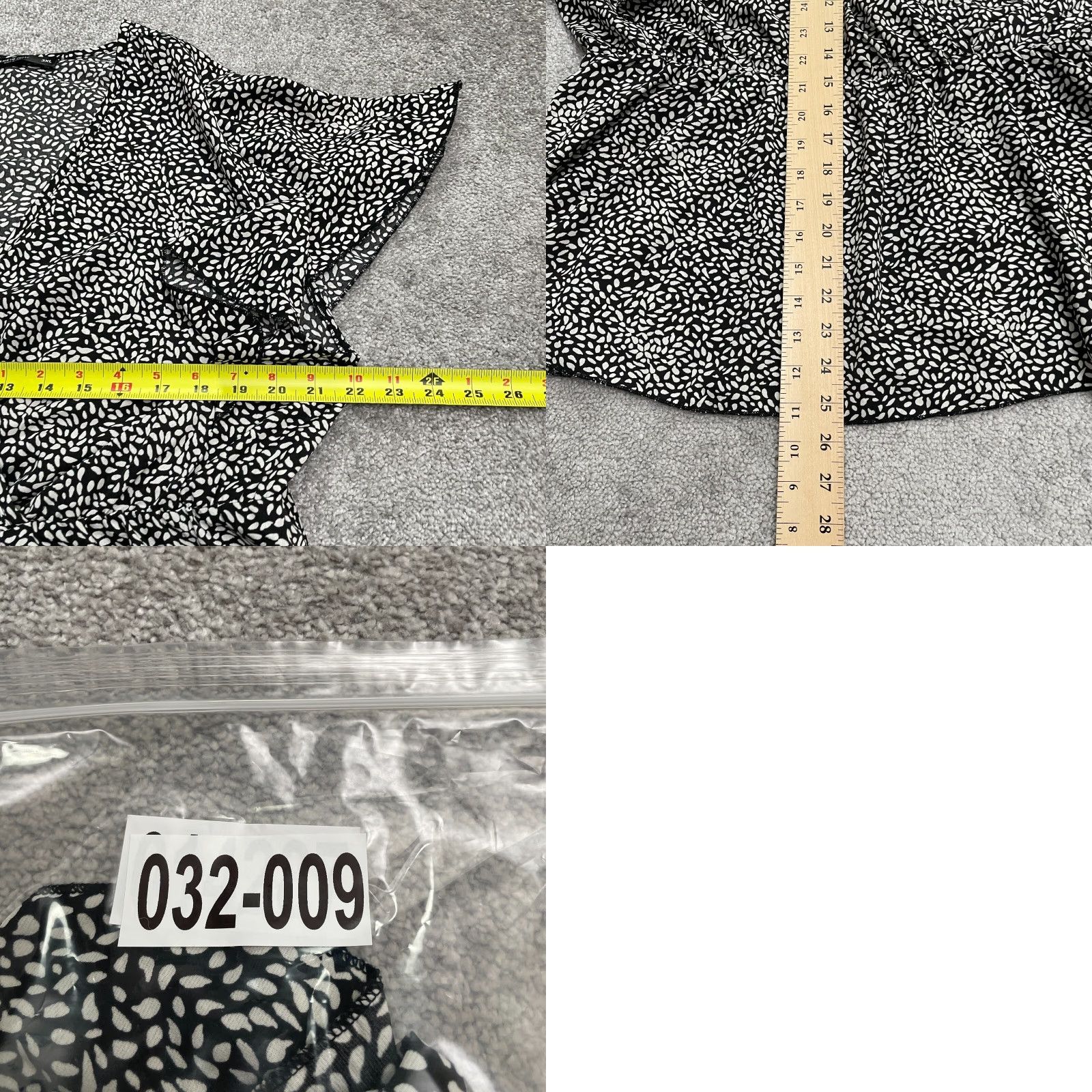 Shein VINTAGE? No. SheIn Curve Printed Peplum Top Women 3XL White Black V-Neck Ruffle Casual Blouse Size XXL / US 16-18 / IT 52-54 - 8 Thumbnail