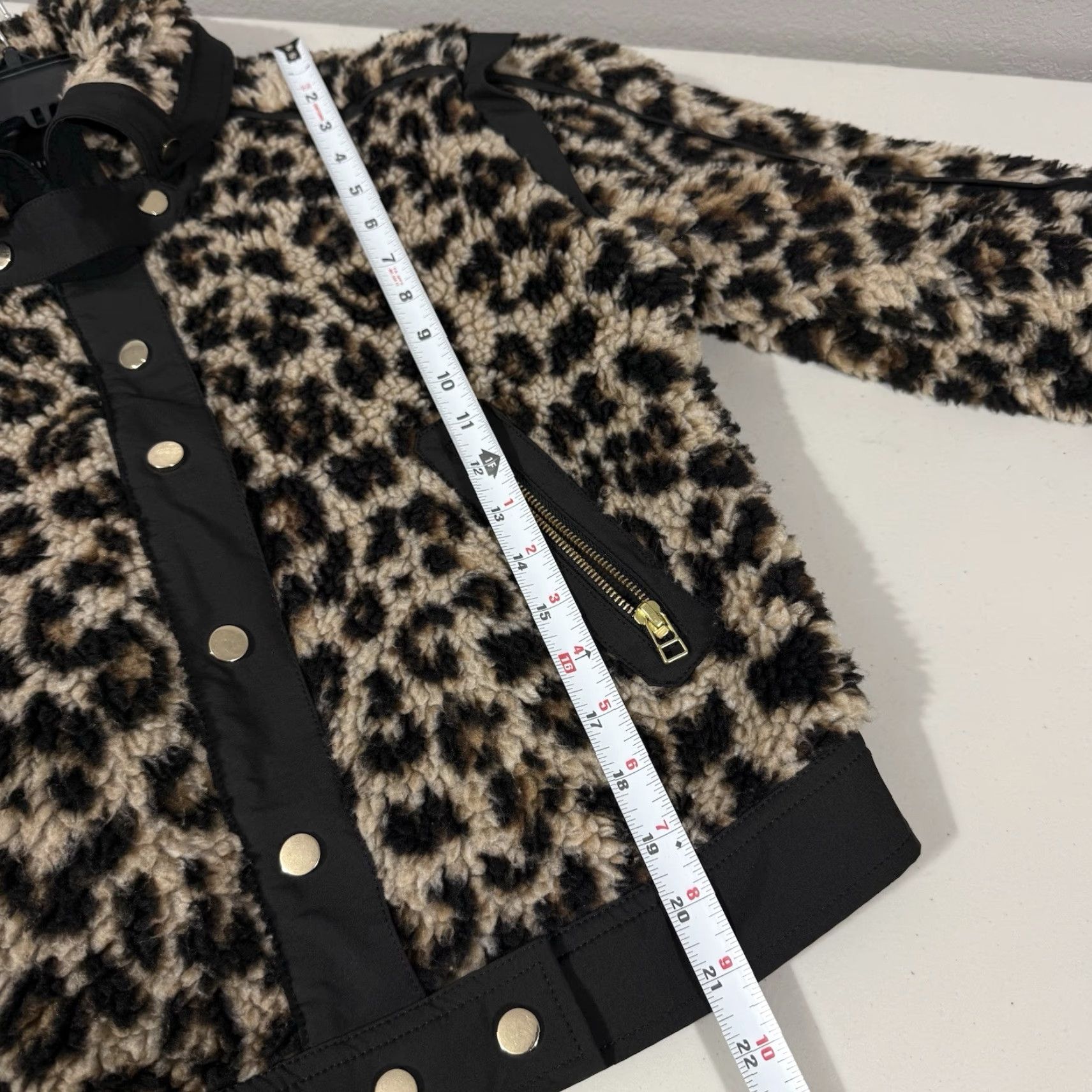 Veronica Beard Veronica Beard Jacket Womens S Leopard Faux-Fur Snap-Front Teddy Brown - Shirt/Coat Size S / US 4 / IT 40 - 2 Thumbnail