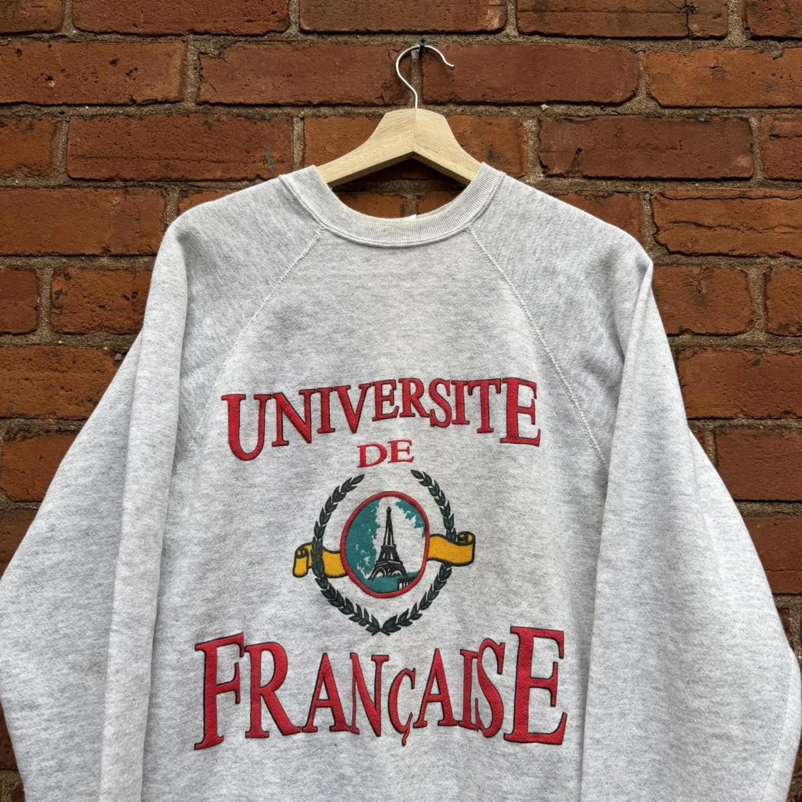 Tultex vintage universite de francaise crewneck sweatshirt 80s M/L Size US M / EU 48-50 / 2 - 2 Thumbnail