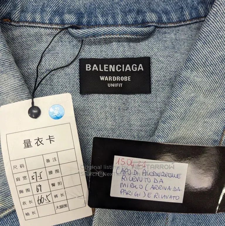 Balenciaga Balenciaga Blue Embroidered Logo Denim Jacket. Size US XS / EU 42 / 0 - 4 Thumbnail