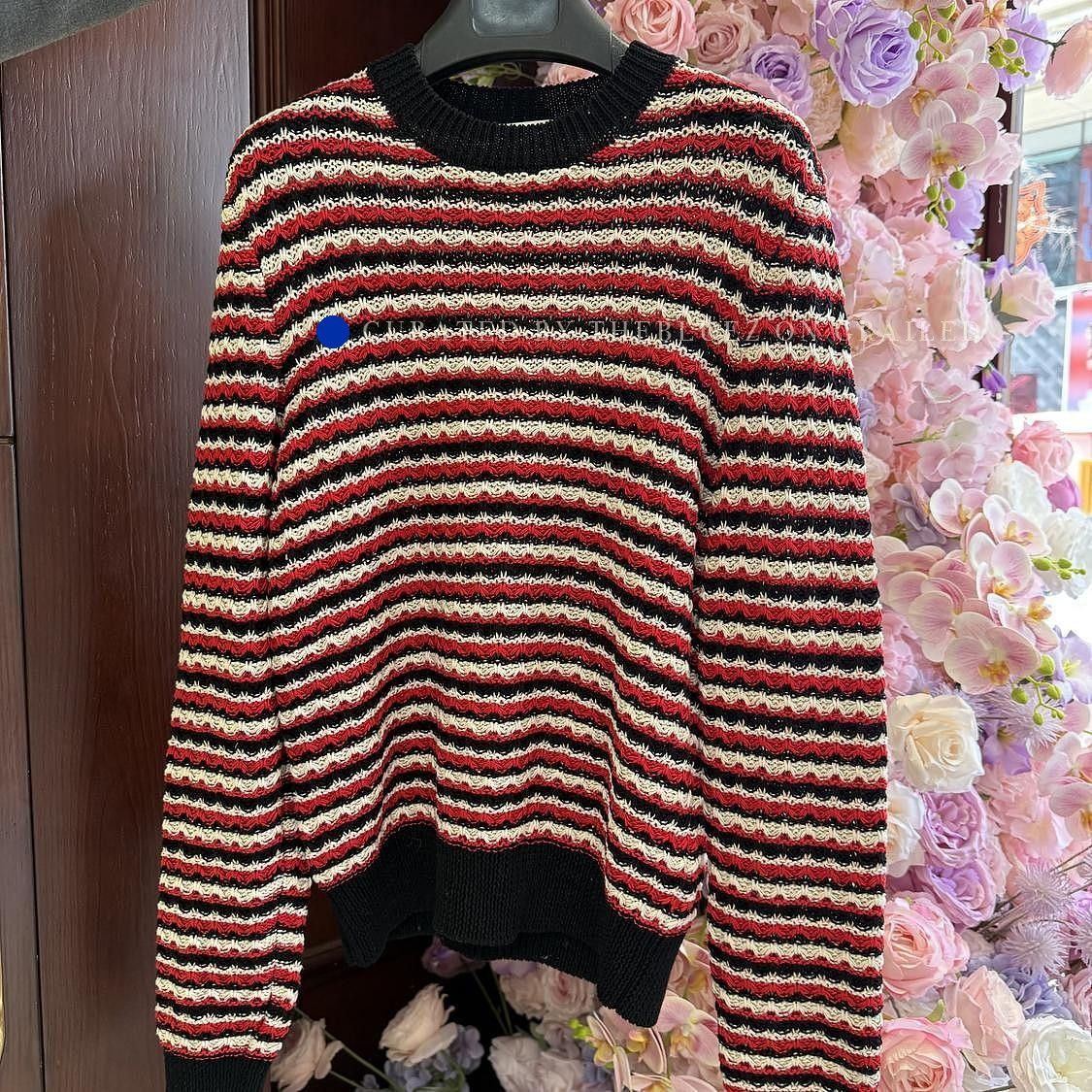 Saint Laurent Paris Multi Striped Long Sleeve Knit Sweater S Size US S / EU 44-46 / 1 - 1 Thumbnail