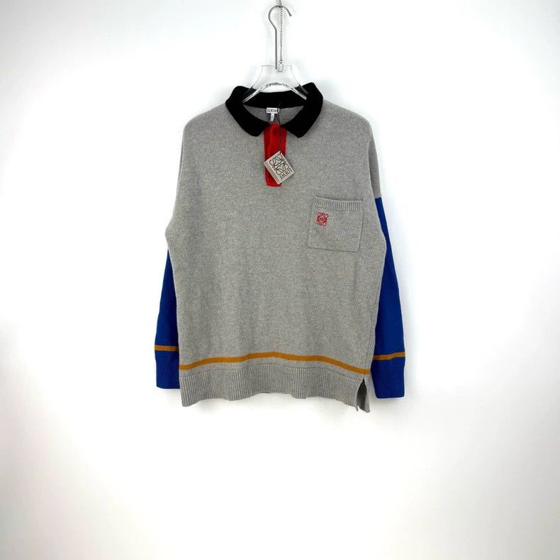 Loewe loewe Grey contrasting wool sweater 2504-Nextarrow Size US XS / EU 42 / 0 - 3 Thumbnail