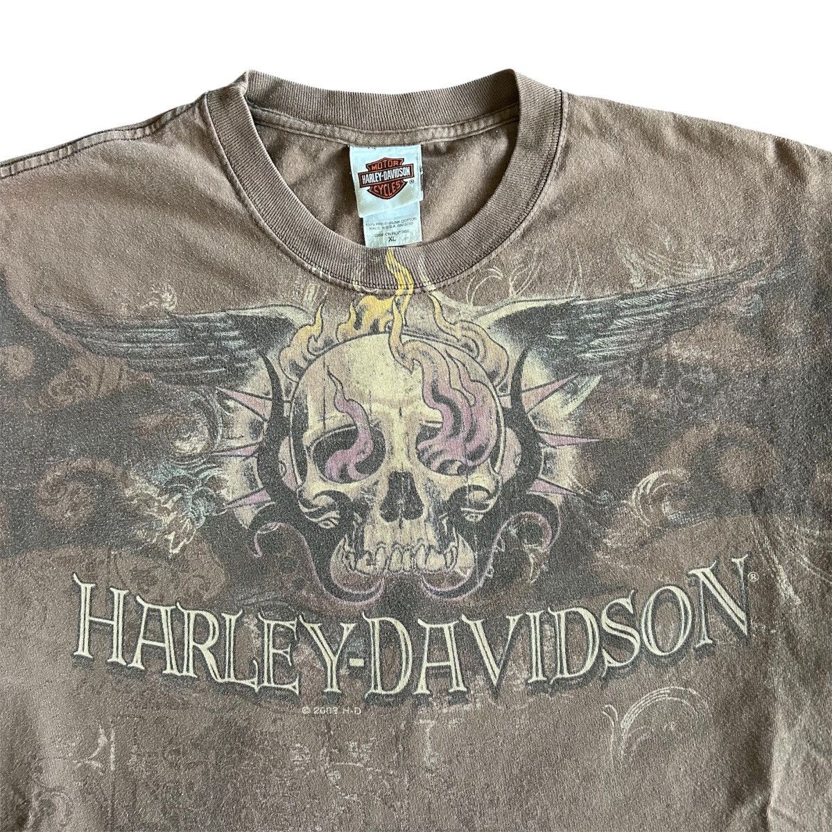 Harley Davidson Vintage Y2K Harley Davidson Skulls Tee Size US XL / EU 56 / 4 - 2 Thumbnail