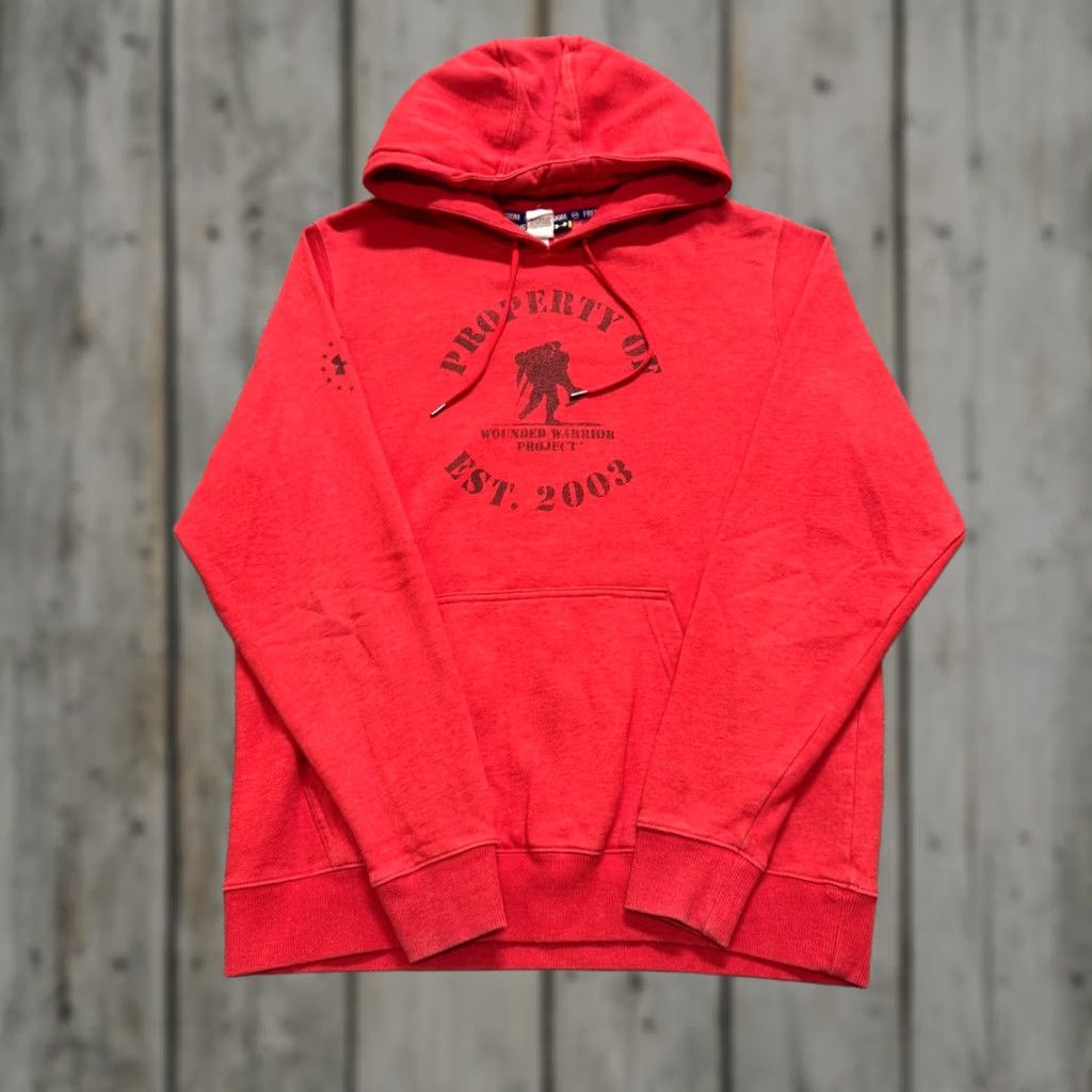 Under Armour Under Armour Hoodie Mens L Red Wounded Warrior Project USA America Sweatshirt Pullover Distressed Fade Size US L / EU 52-54 / 3 - 1 Thumbnail