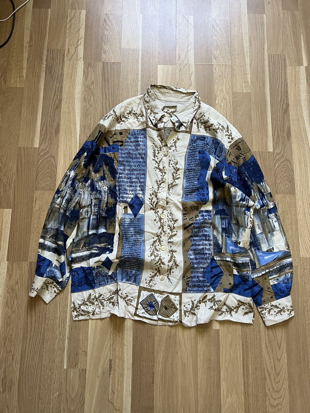 Vintage Vintage silk graphic avant garde shirts picture Picasso 90s Size US L / EU 52-54 / 3 - 1 Thumbnail
