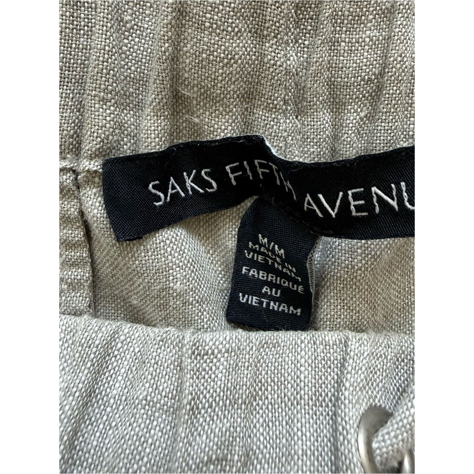 Saks Fifth Avenue Saks Fifth Avenue women grey linen pants size M Size 28" / US 6 / IT 42 - 5 Thumbnail