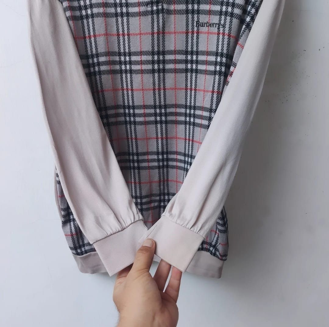 Burberry × Burberry Prorsum × Vintage Vtg Burberrys Novacheck Half Button Sweatahirt Size US L / EU 52-54 / 3 - 6 Thumbnail