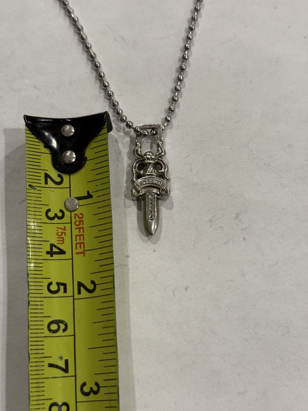 Chrome Hearts Chrome Hearts Rhodium Dagger Pendant Ball Chain Necklace Size ONE SIZE - 10 Thumbnail