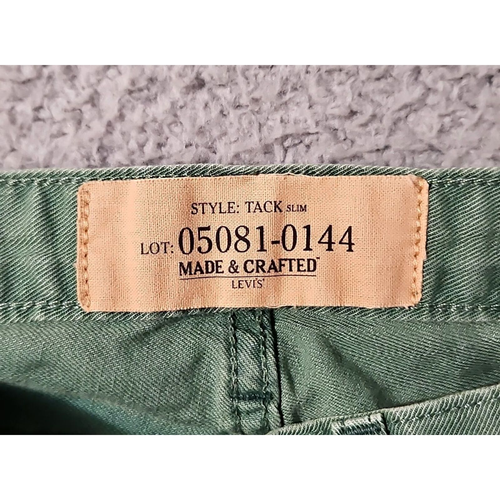 Levi's Levi's Made & Crafted Tack Slim Jeans Green Linen Cotton Blend Size 31 x 34 Size US 31 - 3 Thumbnail