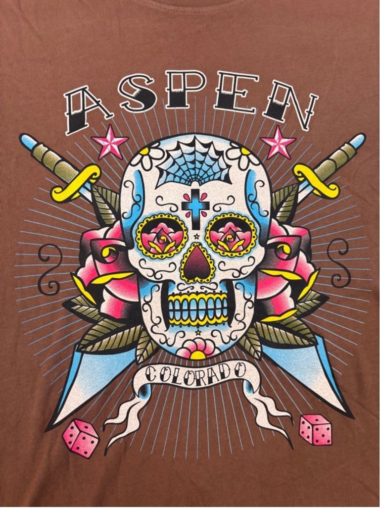 Other Men's Alternative T-shirt Size L Brown Aspen Colorado Skull Size US L / EU 52-54 / 3 - 1 Thumbnail