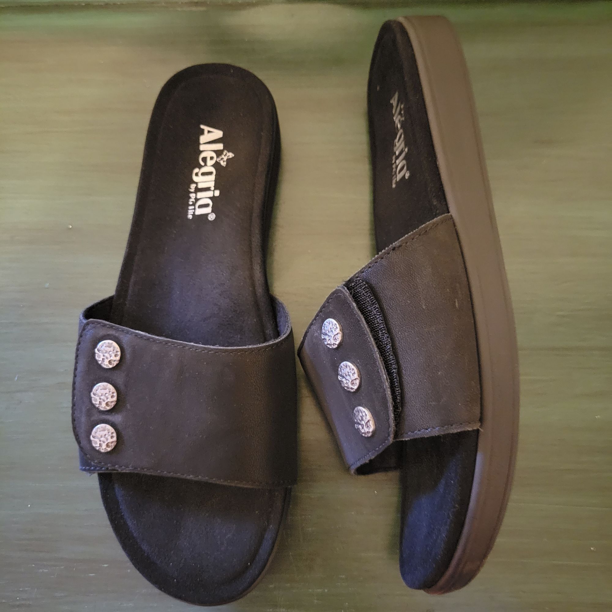 Vintage Alegria 40 Slide Sandals LIL 601 Adjustable Strap Black Open Size US 9.5 / IT 39.5 - 1 Thumbnail