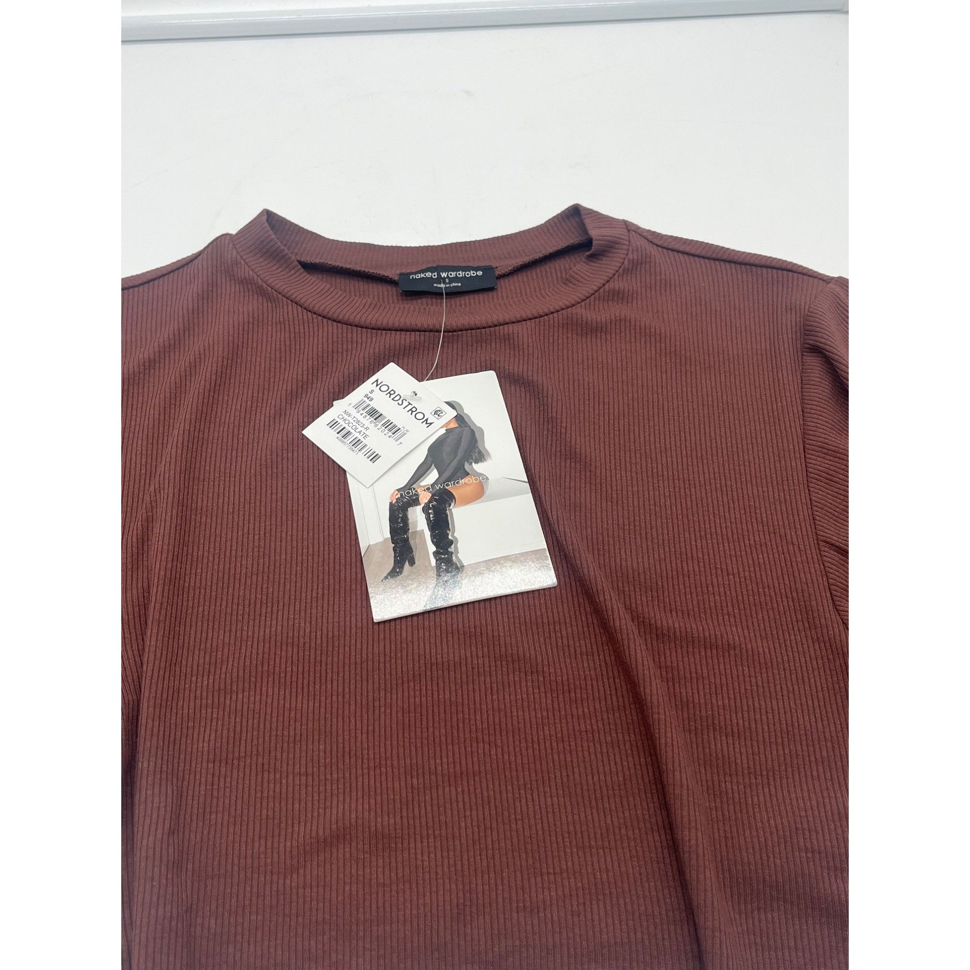 Other Naked Wardrobe Crop T-shirt In Chocolate, Sz. S Size S / US 4 / IT 40 - 11 Thumbnail