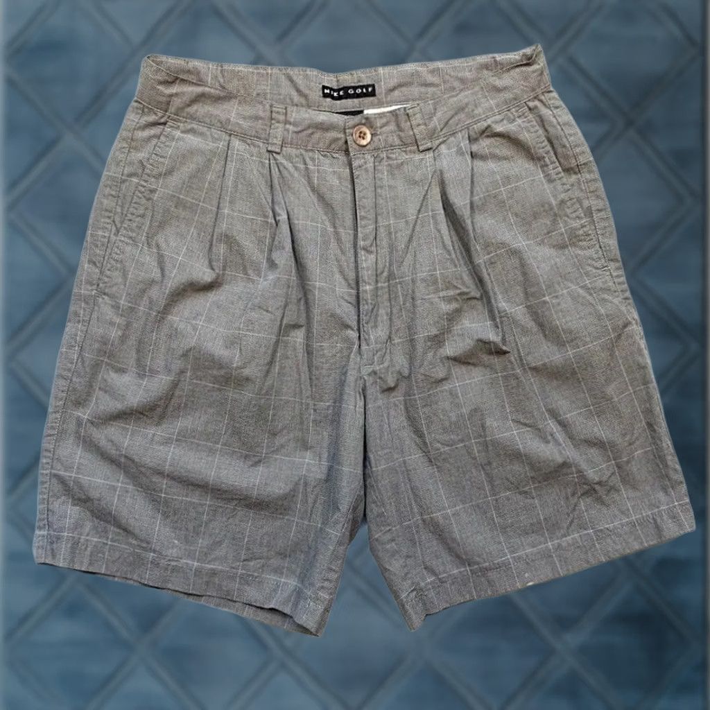 Nike Nike Golf Chino Shorts Men 32 Pleated Plaid 100% Cotton Gray NEW Size US 32 / EU 48 - 1 Thumbnail