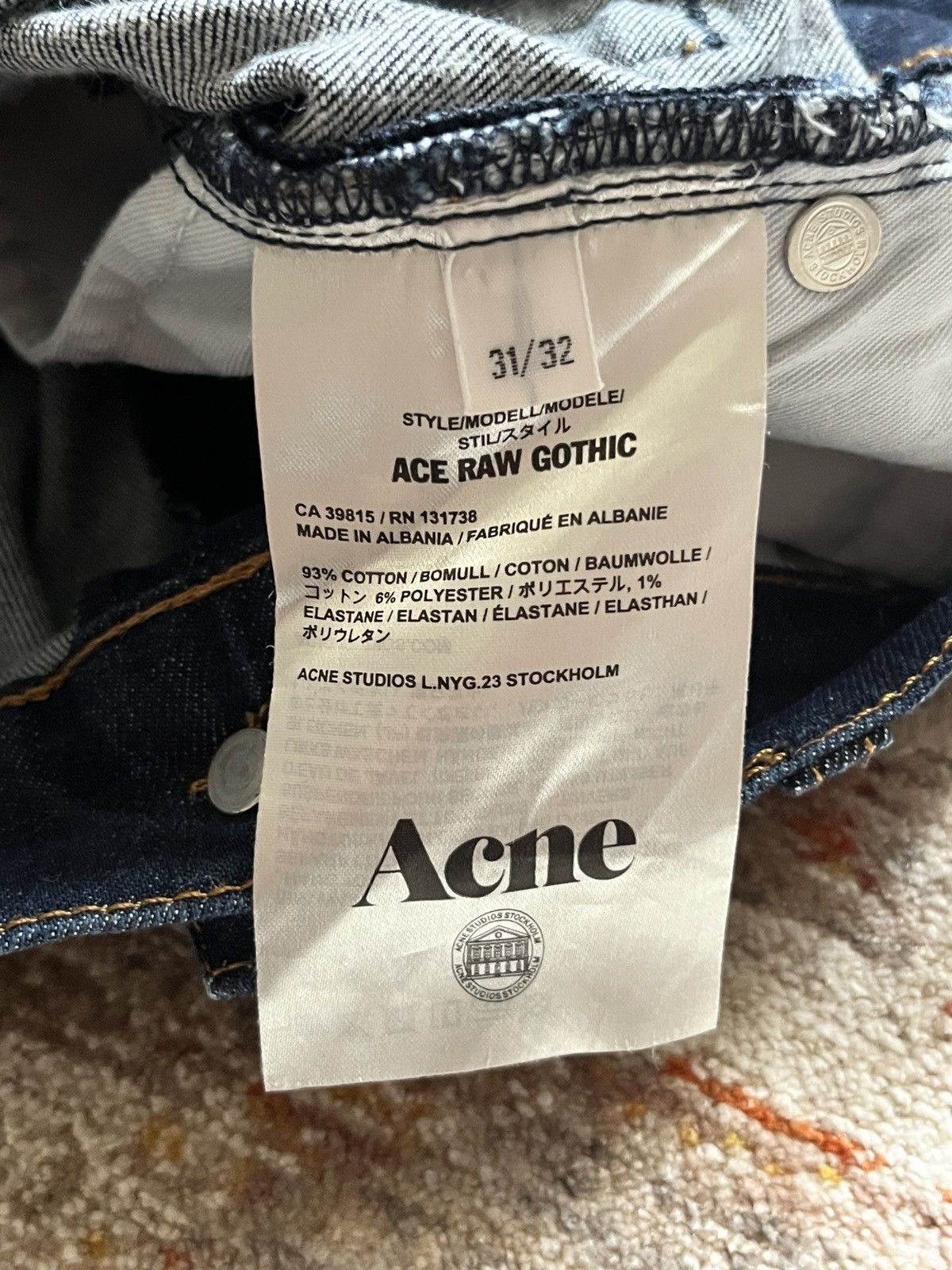 Acne Studios Acne Ace Raw Gothic Skinny Jeans Size US 31 - 3 Thumbnail