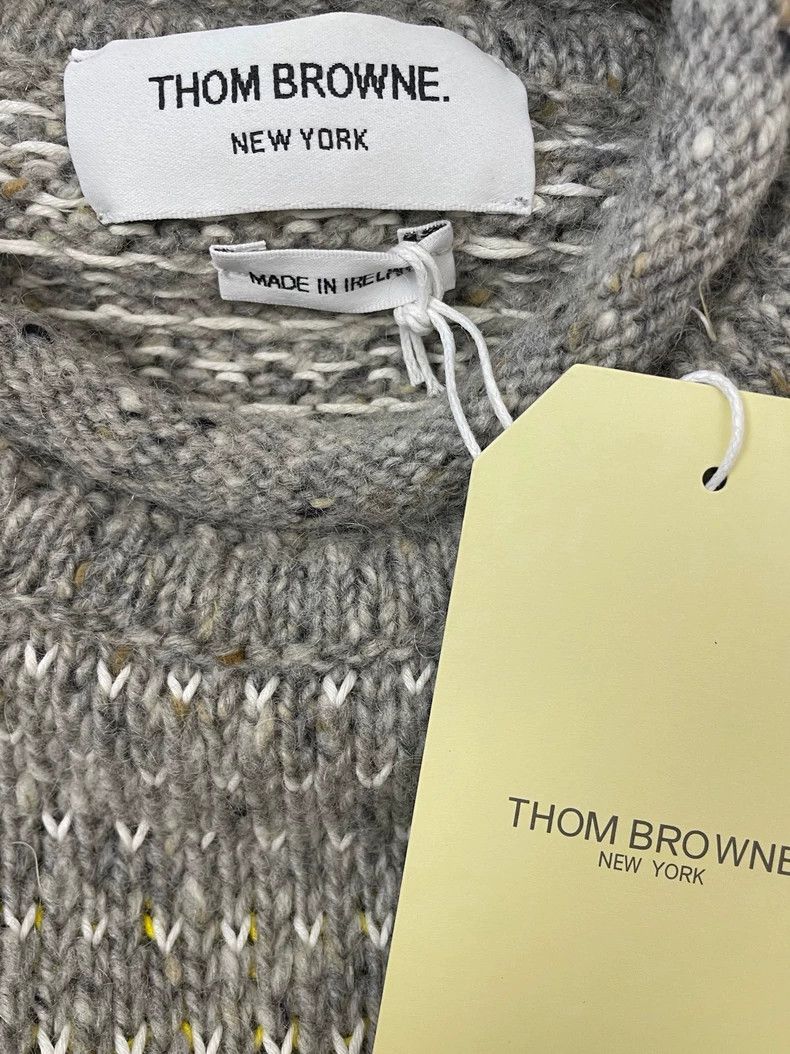 Thom Browne Thom Browne size2 Gray and white blended wool round collar Size US M / EU 48-50 / 2 - 5 Thumbnail