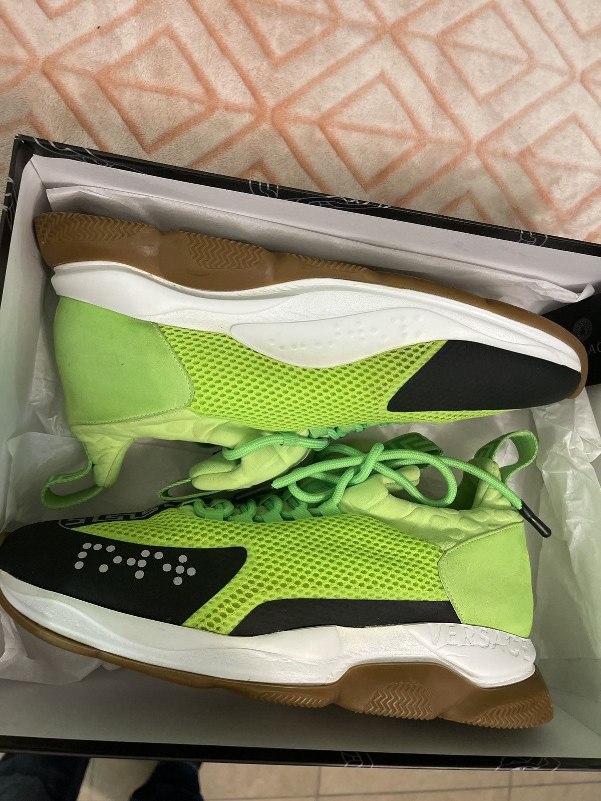 Designer × Versace VERSACE CROSS CHAINER FLUO GREEN Size US 14 / EU 47 - 1 Thumbnail