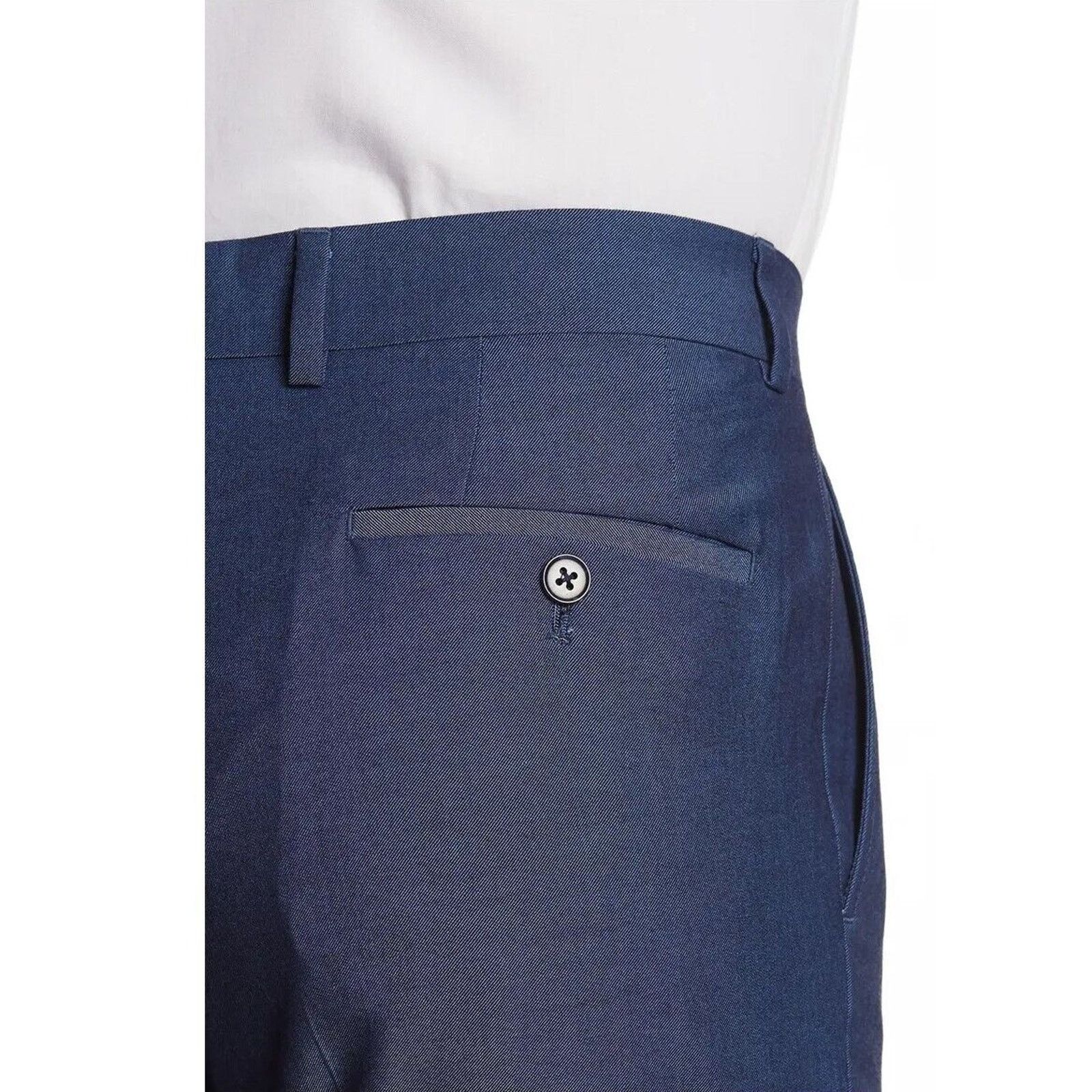 Savile Row Savile Row Men's Navy Slim Fit Dress Pants Size 38W 34L Size US 38 / EU 54 - 3 Thumbnail