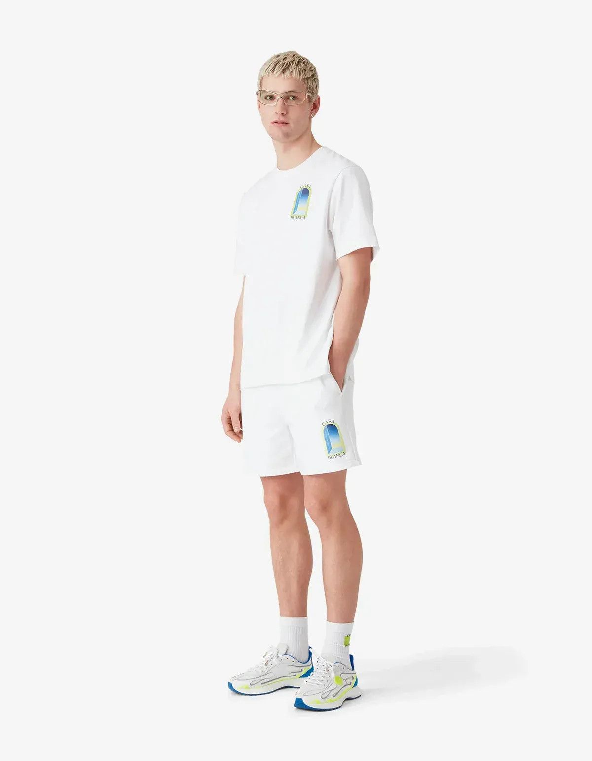 Casablanca Casablanca White & Lime Arches Short Sleeve T‑Shirt Size US XXL / EU 58 / 5 - 2 Thumbnail