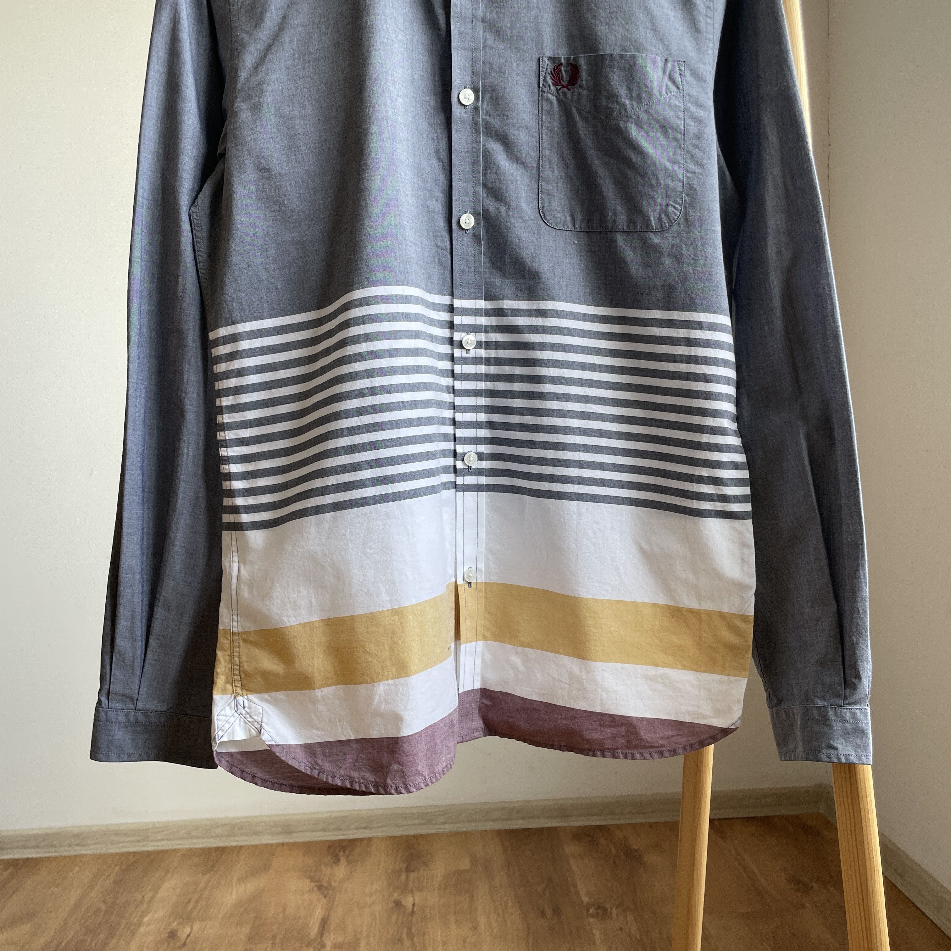 Fred Perry Fred Perry Wide Stripe Slim Fit Oxford Shirt Size M Size US M / EU 48-50 / 2 - 4 Thumbnail