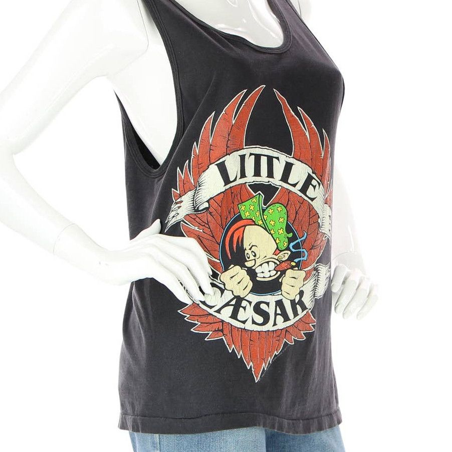 image of Vintage 90's Little Caesar Rock Tank S in Black, Men's (Size Small)