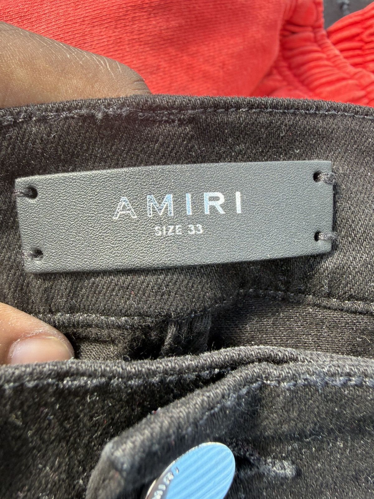 Amiri Amiri Black Denim Leather Workman Pants Size US 33 - 4 Thumbnail