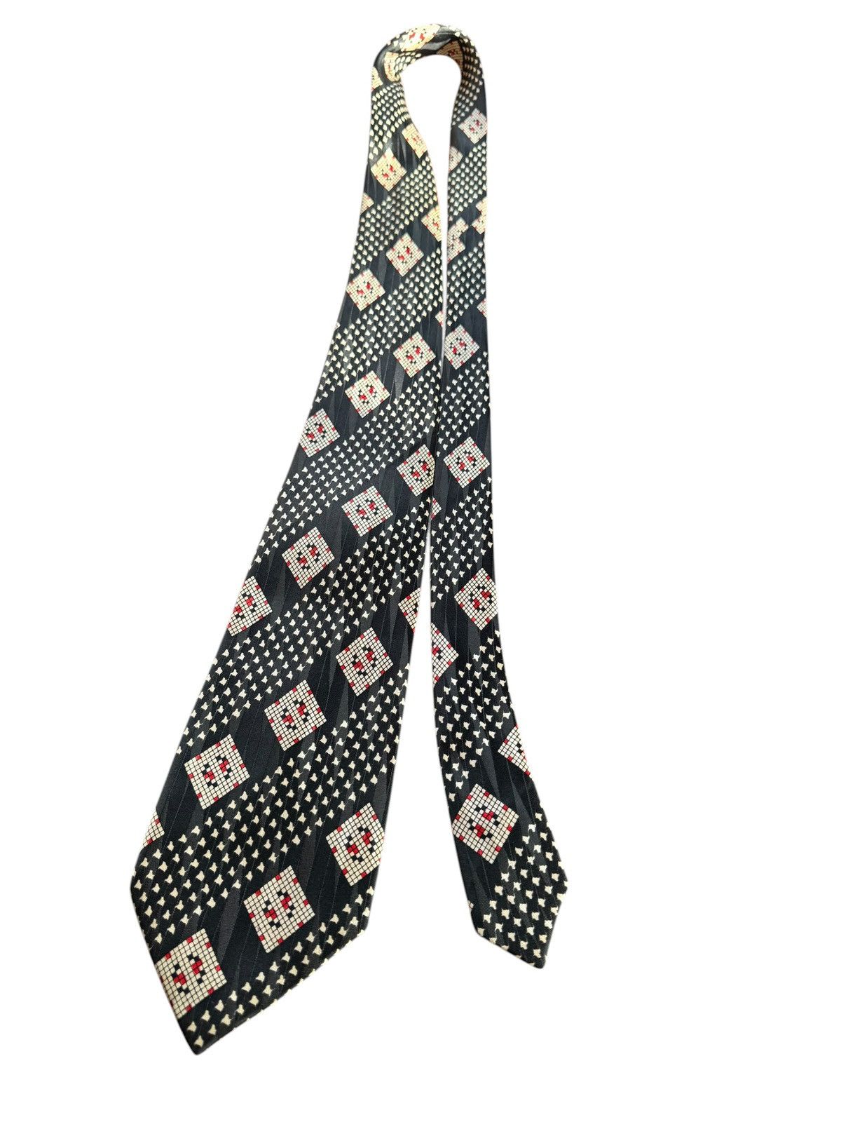 Other 303 Vintage Black Silk Tie with Ivory Dice Motif Size ONE SIZE - 1 Thumbnail