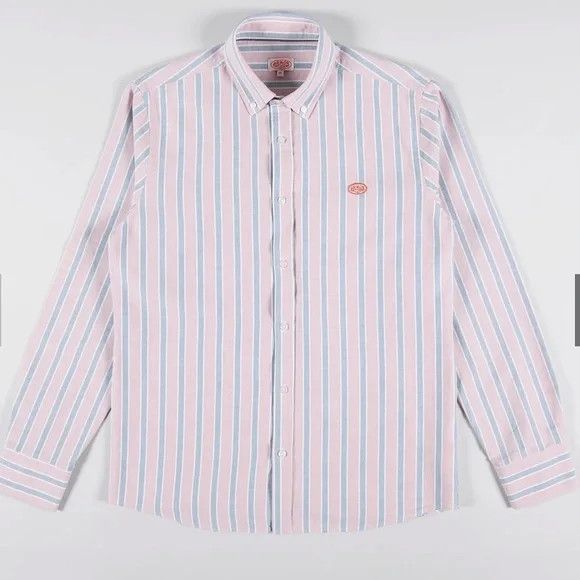 Armor-Lux Armor Lux Pink and Blue Striped Casual Button Down Shirt Size US M / EU 48-50 / 2 - 1 Thumbnail