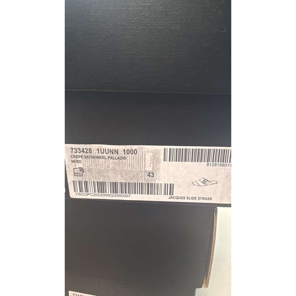 Saint Laurent Paris o1rshd1 Jacques Slide Strass Crepe Satin Sandal in Nero Size US 10.5 / EU 43-44 - 17 Thumbnail