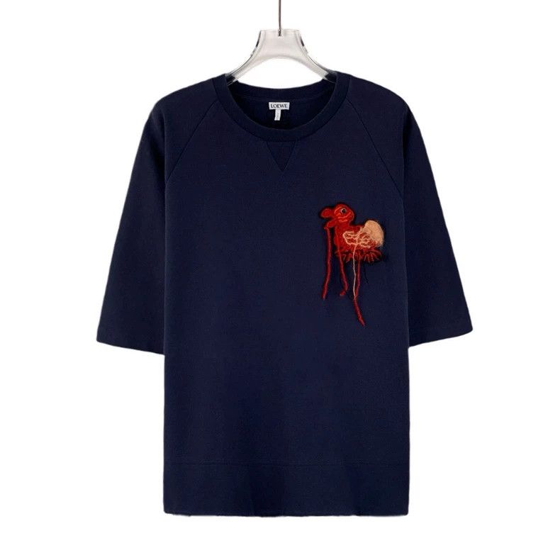 Loewe Loewe Dark blue dodo embroidered cotton round neck short s Size M / US 6-8 / IT 42-44 - 1 Thumbnail