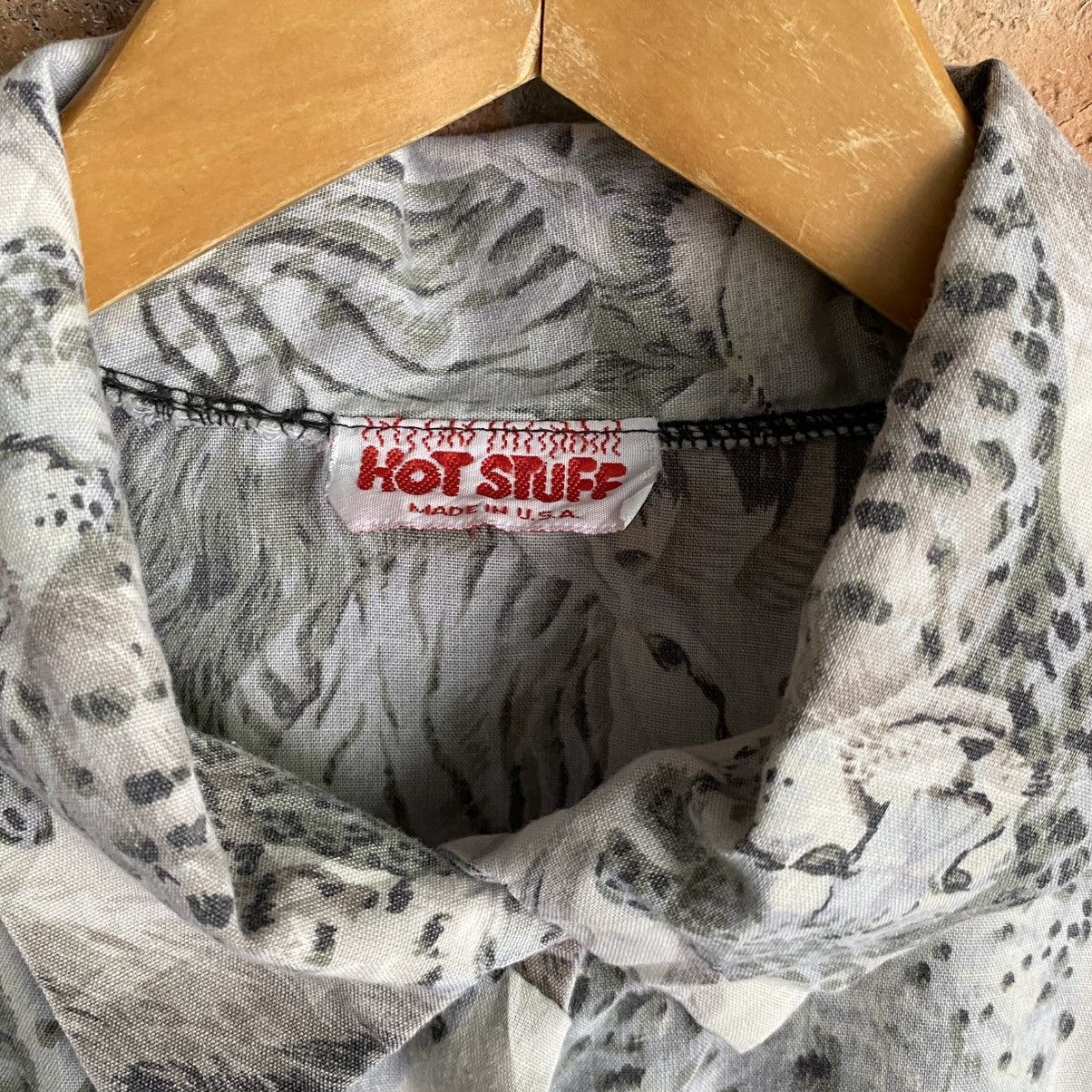 Vintage HOT STUFF Gray Safari Animal Print Shirt Size XL / US 12-14 / IT 48-50 - 5 Thumbnail