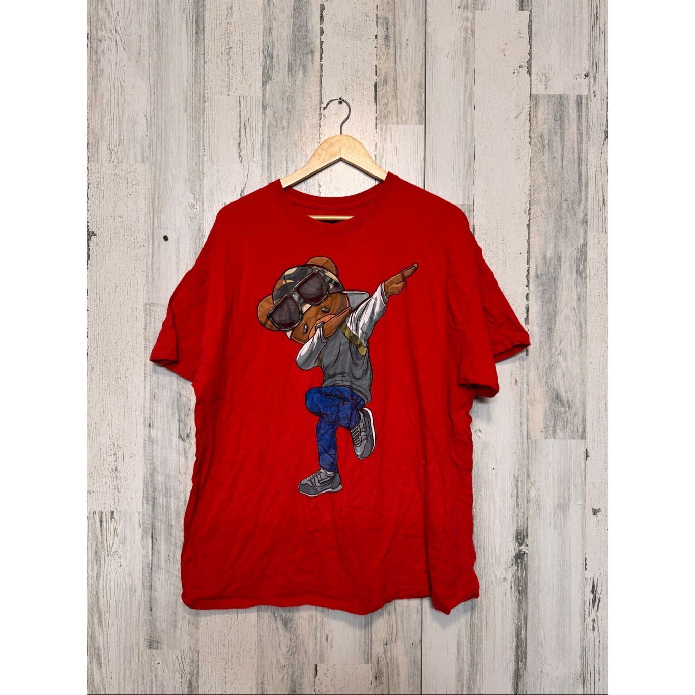 Other Men’s Ziron Clothing Red Graphic T-Shirt Dab Bear Streetwear Size US XXL / EU 58 / 5 - 2 Thumbnail