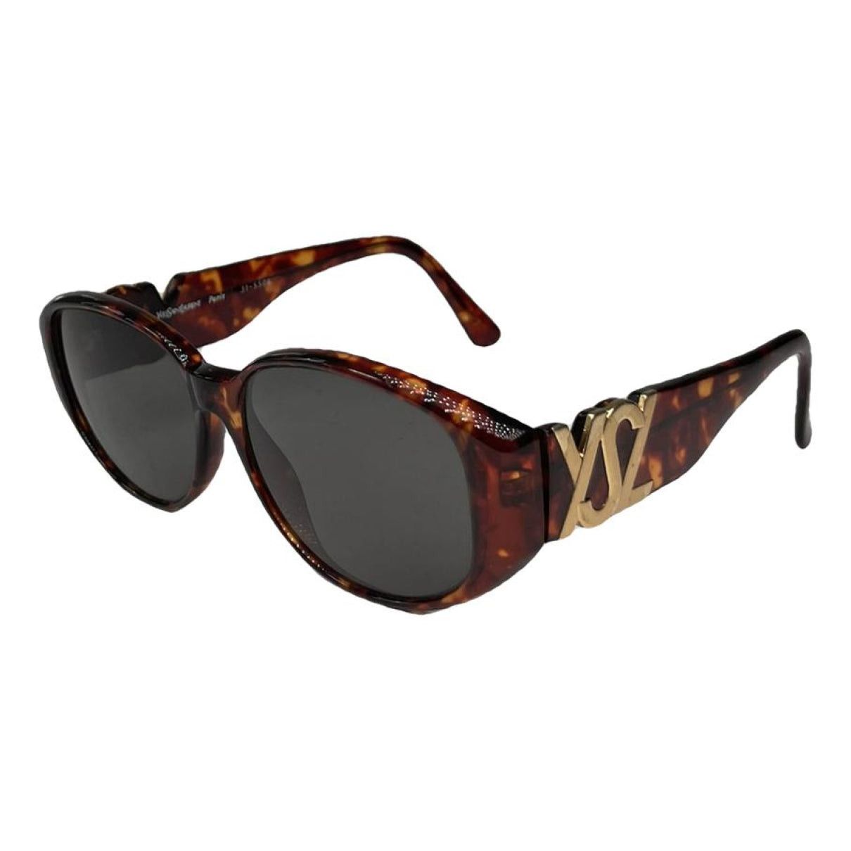 Yves Saint Laurent Brown Plastic Sunglasses Size ONE SIZE - 1 Thumbnail
