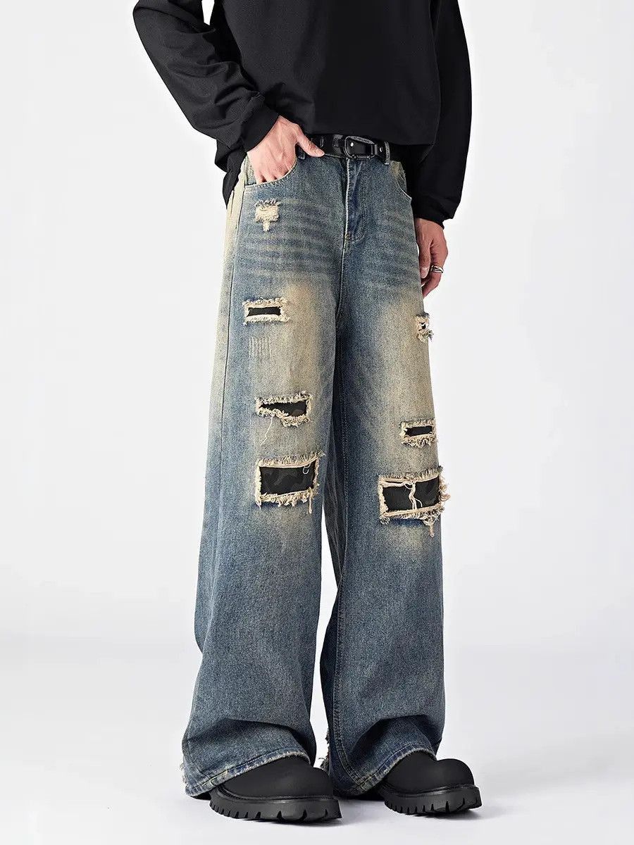 Japanese Brand Retro loose straight leg casual jeans Size US 32 / EU 48 - 3 Thumbnail