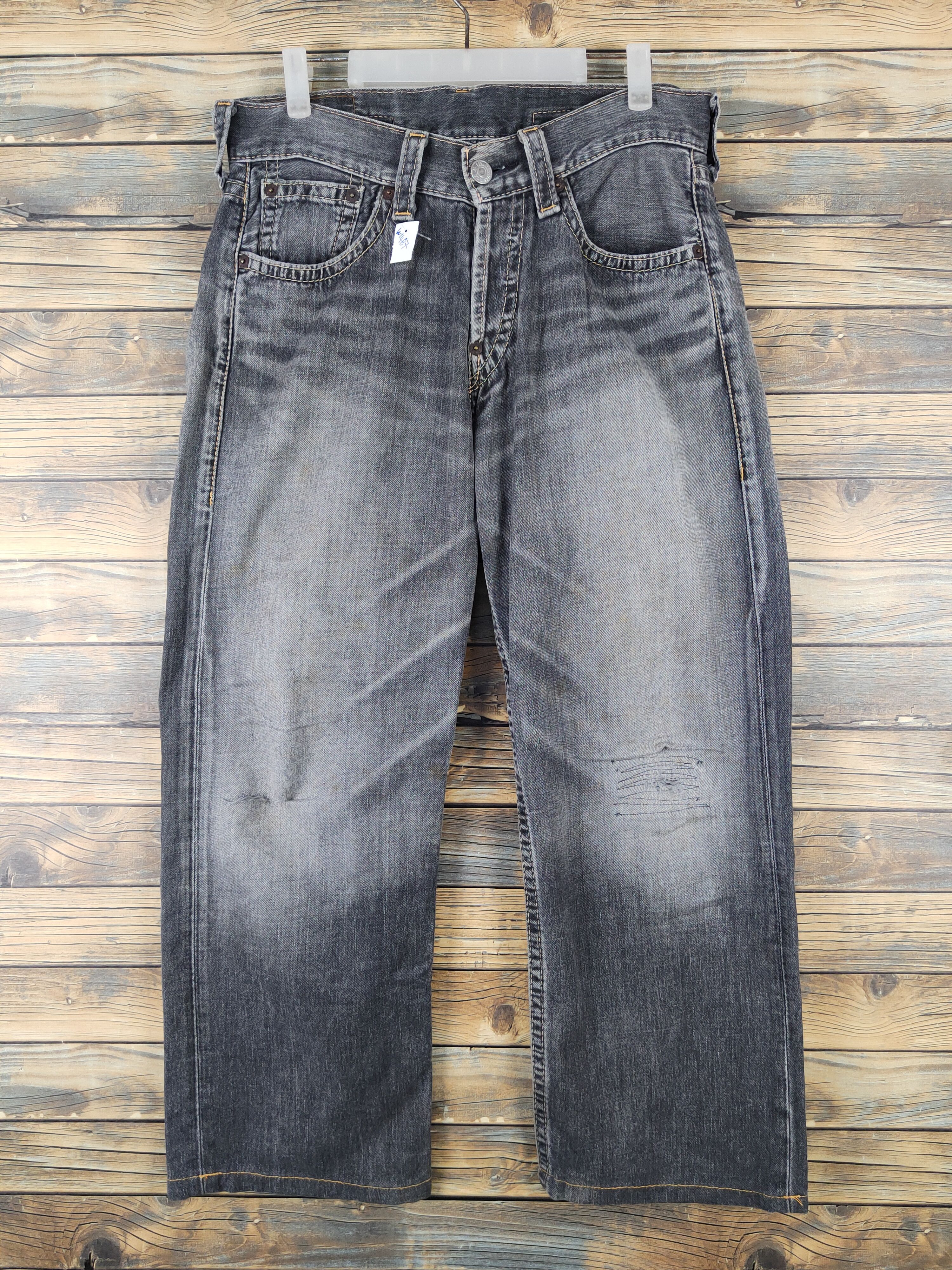 Levi's 902 Levi's Black Distressed Ripped denim Jeans #W1487 Size US 32 / EU 48 - 1 Thumbnail
