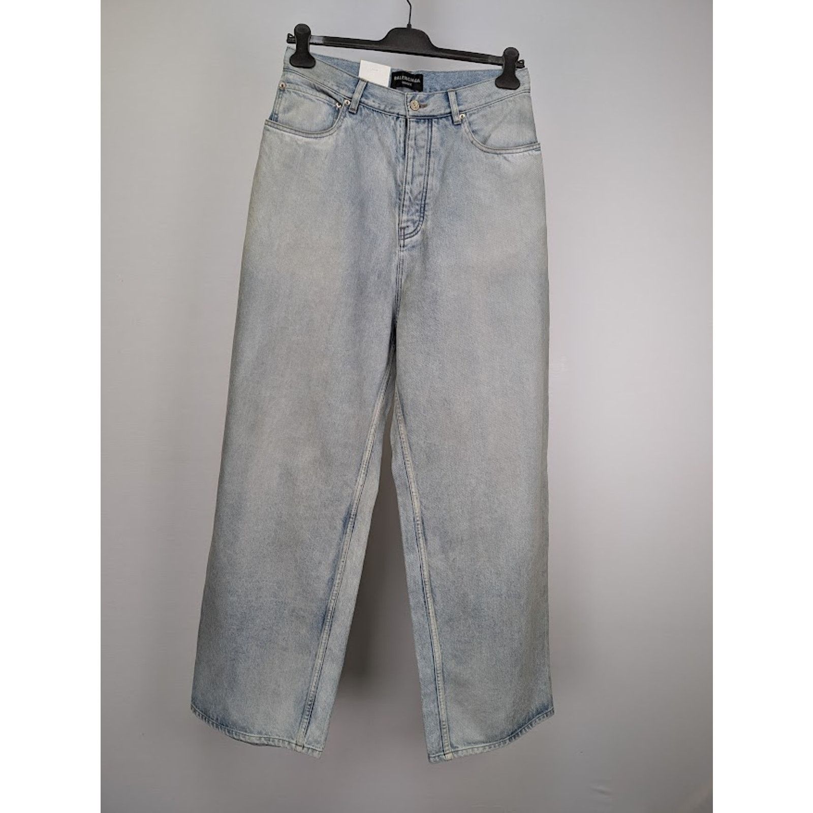 Balenciaga o1rshd1 Organic Japanese Twill Sticker Baggy Pants Blue Size US 28 / EU 44 - 2 Thumbnail