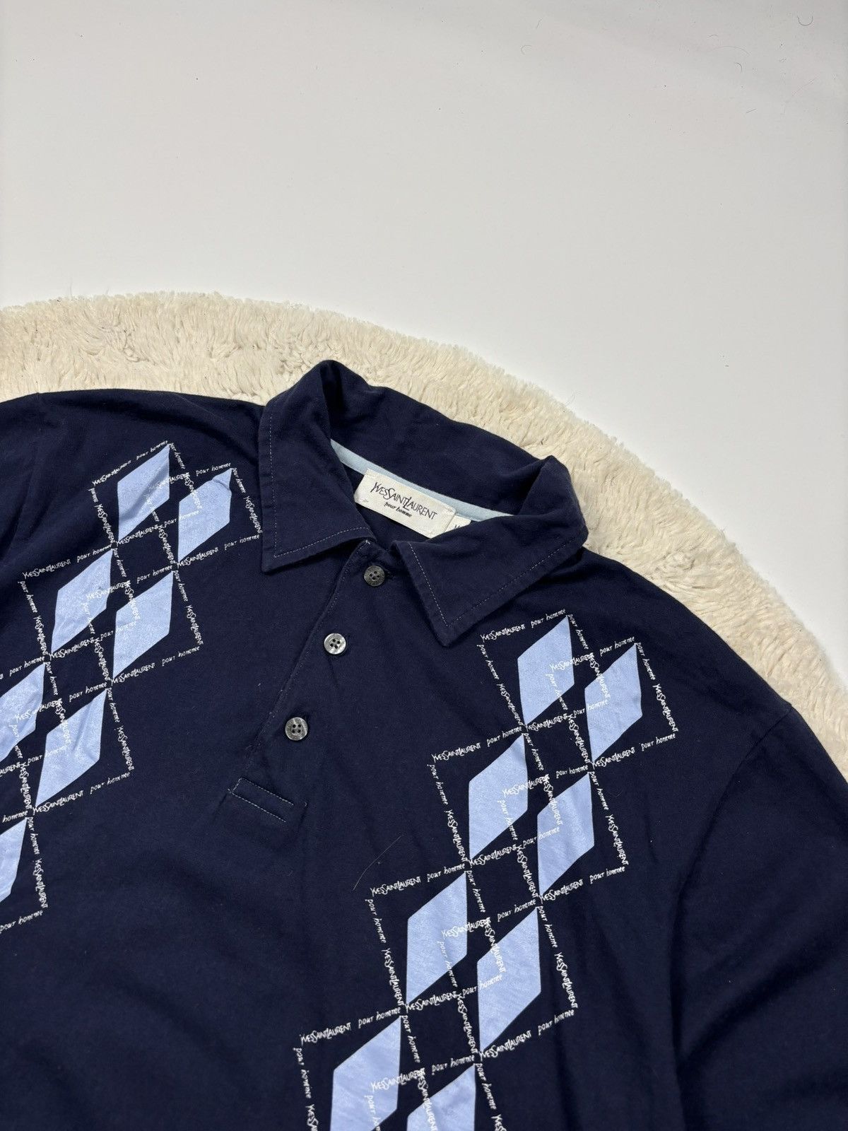 Yves Saint Laurent Yves Saint Laurent Vintage Monogram Polo Shirt YSL Rare Size US M / EU 48-50 / 2 - 2 Thumbnail